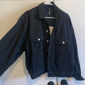 Oversized Fit Custom Black Jean Jacket